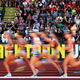 The 10,000 meters field is a blur. (Photo credit: Patrick Smith/Getty)